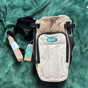 BAGSMART Beige Crossbody Bag/water bottle holder